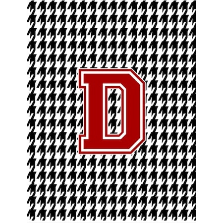 Patioplus Houndstooth Black Initial D Monogram Flag - Garden Size PA2875359